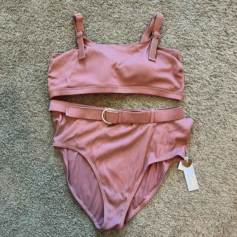 NEW Lysa Swim Swimwear Women's Plus‎ 3X 2 Piece Bikini Bralette Olivia Swimsuit